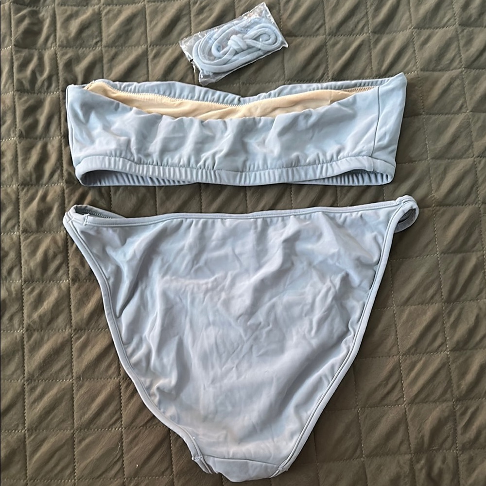 NWOT Banana Republic Swimwear in Grey with Beige/Nude Lining - 2 Piece Bikini - Picture 2 of 10